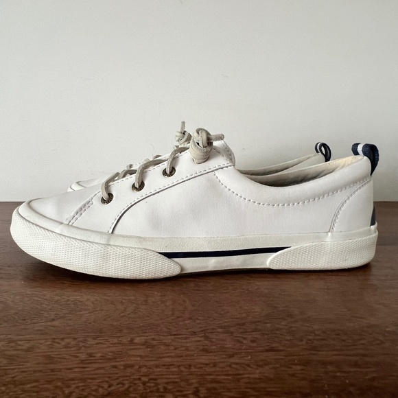 Sperry Pier Wave LTT White Leather Lace Up Sneakers Sz9 - Picture 5 of 13